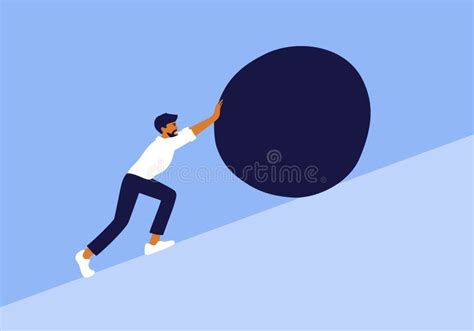 Vector Illustration Of Business Work Or Life Difficulties With Office