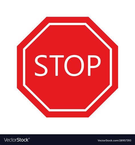 Stop Traffic Sign Red Octagon With White Vector Image