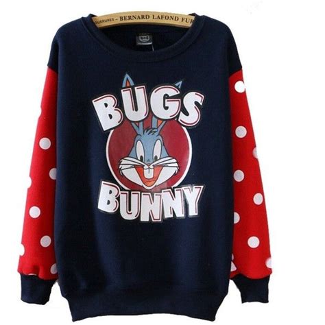 Cute Girl Cartoon Rabbit Bugs Bunny Fleece Sweater Tops Jumper Tees
