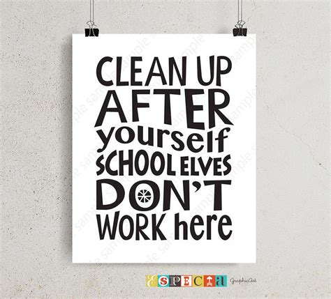 Printable Clean Up After Yourself Sign For Kids Play Area Etsy