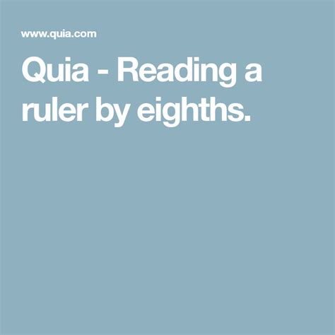 Quia Reading A Ruler By Eighths Reading A Ruler Ruler Reading
