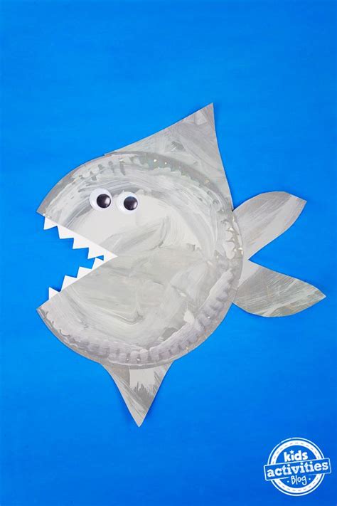 Shark Paper Plate Craft Ocean Animal Crafts Shark Crafts Preschool