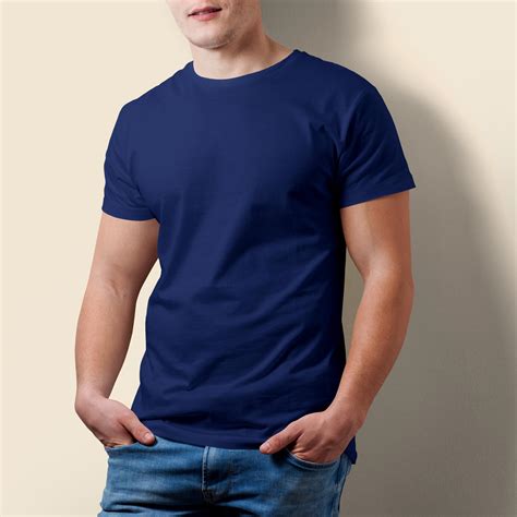Buy Mens Navy Blue T Shirt 100 Cotton Plain T Shirts Filmy Vastra