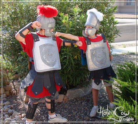 Roman Esque Soldier Uniform From Cardboard Soldier Costume Roman Soldier Costume Diy
