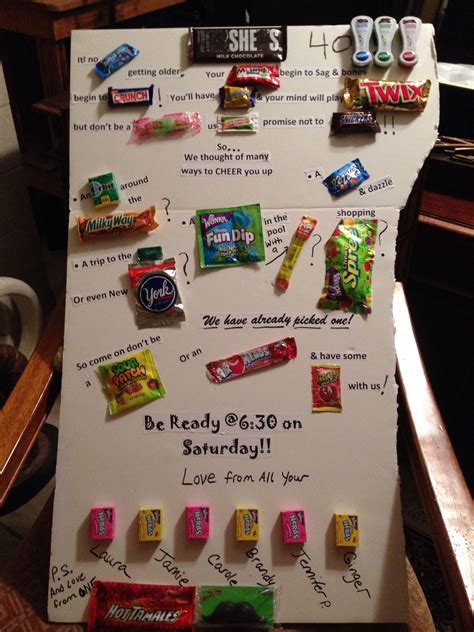 This last 40th birthday saying is so short yet inspiring. Candy bar sayings Friends 40th birthday | Candy bar ...