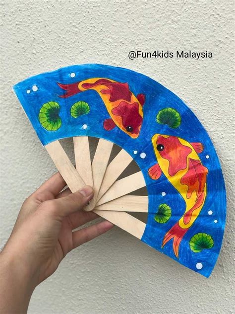 Diy Paper Fan Making And Coloring Chinese Crafts