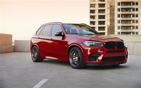 Download Wallpapers Bmw X5m 2018 F85 Luxury Suv Red X5 Tuning X5