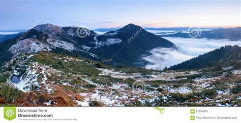 Fantastic View To Mountains And Fog Stock Photo Image Of Large