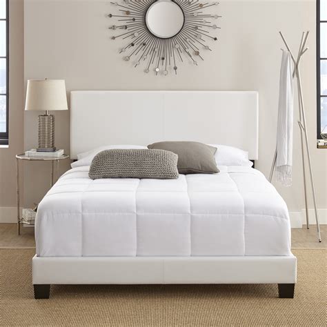 Boyd Sleep Florence Upholstered Faux Leather Platform Bed Queen White