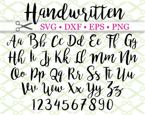 HANDWRITTEN SCRIPT SVG FONT-Cricut & Silhouette Files SVG DXF EPS PNG | MONOGRAMSVG.COM by SVG 