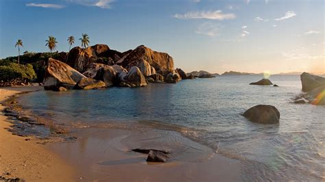 Tropical Sunset Island Beach Virgin Gorda Caribbean British Virgin