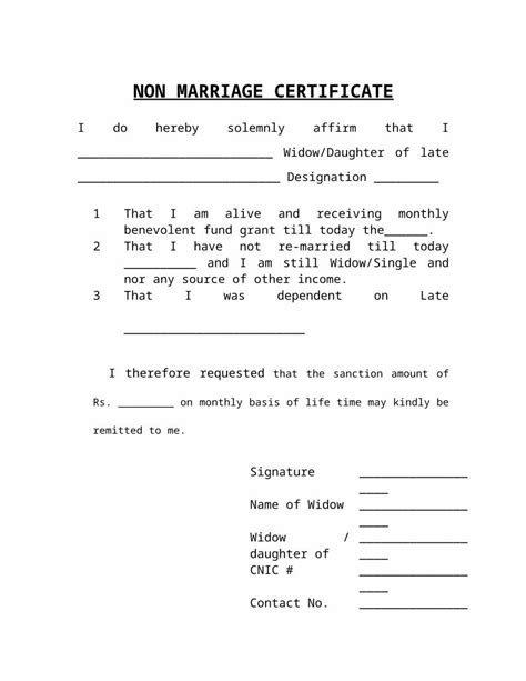 Doc Non Marriage Certificate Dokumentips