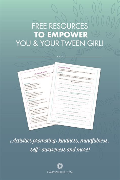 Free Resources To Empower Your Tween Girl Empowerment Activities