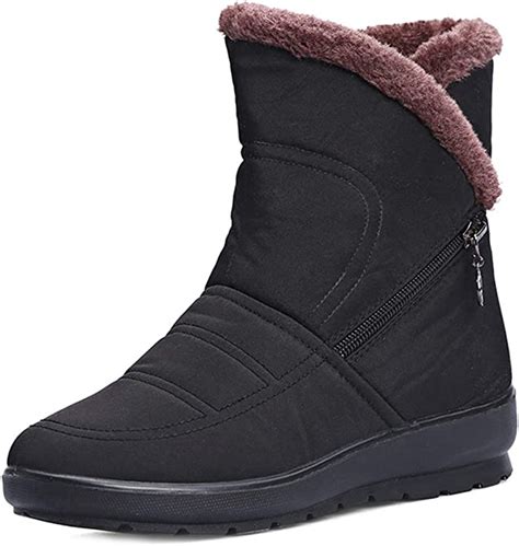 botas de nieve impermeables para mujer botas de invierno cálidas de piel con cierre botas
