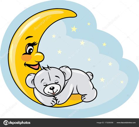 Sleeping Teddy Bear On The Moon Stock Illustration By ©teddy2007b