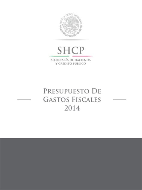 Presupuesto De Gastos Fiscales 2014 Pdf Presupuesto Impuestos