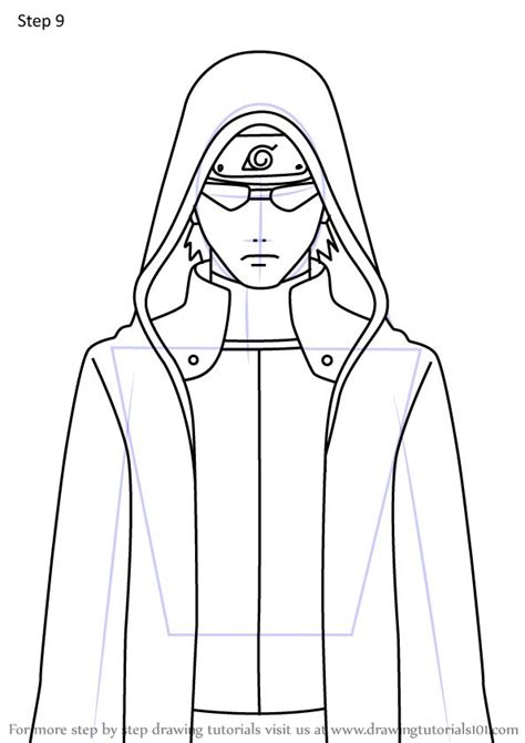 Learn How To Draw Shino Aburame From Naruto Naruto Step By Step