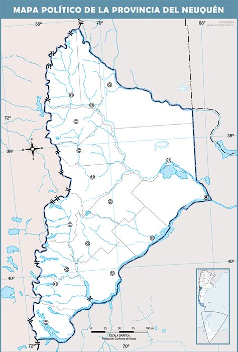 Mapa Político Mudo De La Provincia Del Neuquén Ex