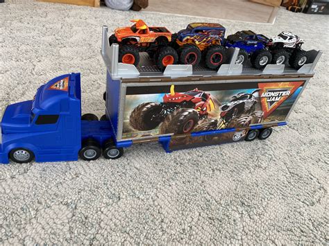 Monster Jam Official 2 In 1 Transforming Hauler Playset With Exclusive