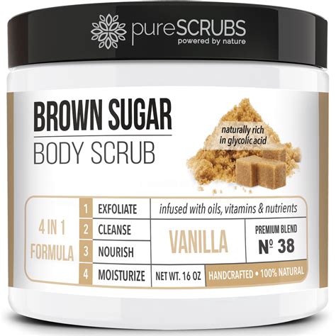 Purescrubs Premium Brown Sugar Body Scrub Set Large 16oz Vanilla Body