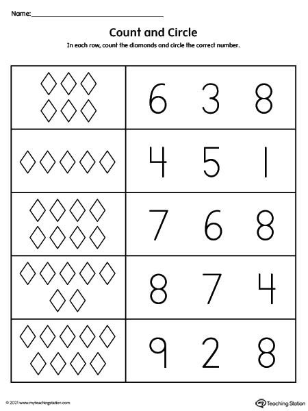 Count And Circle Numbers 1 10 Printable Worksheet