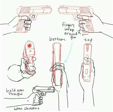 Hand Holding Gun Drawing Reference At Drawing