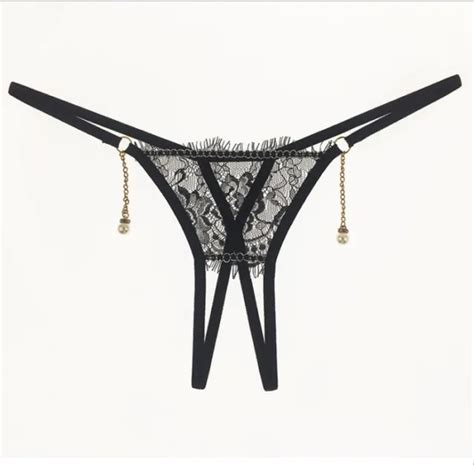 Sexy Thongs Panties Open Crotch G String Crotchless Underwear Pearl Night Lace Picclick
