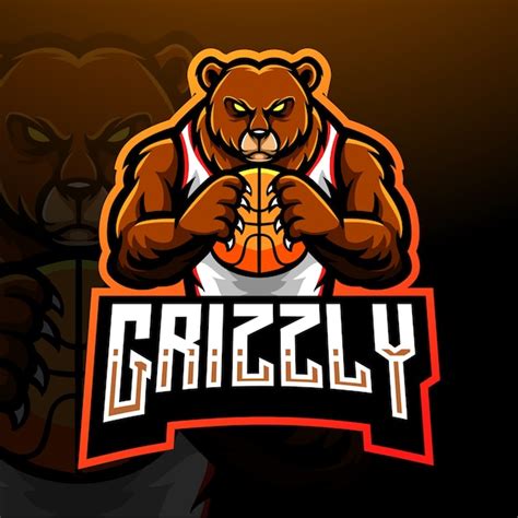 Premium Vector Grizzly Bear Esport Logo Mascot Design