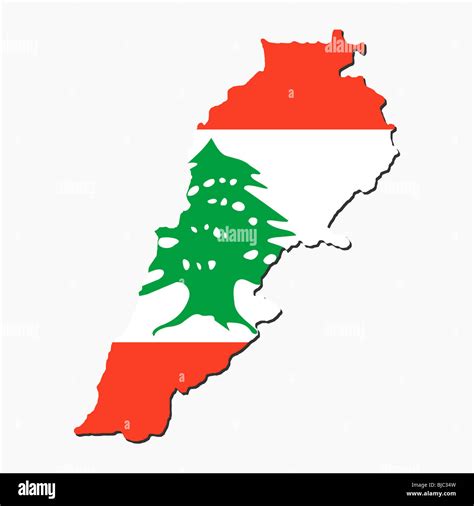 Map Of Lebanon And Lebanese Flag Illustration Stock Photo Alamy