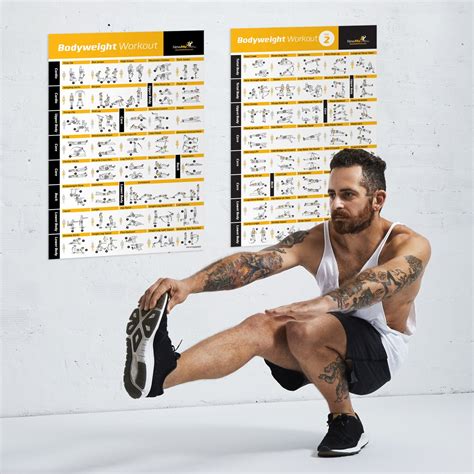 Buy Vol Bodyweight Exercise Poster Pack Laminated Total Body Workout Personal Trainer