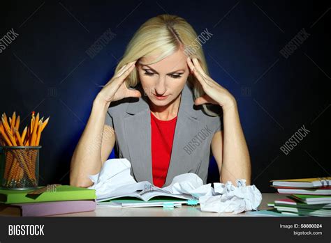 Tired Teacher Sitting Image And Photo Free Trial Bigstock