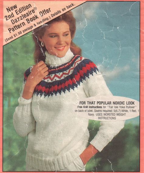 Fair Isle Yoke Sweater Knitting Pattern Etsy