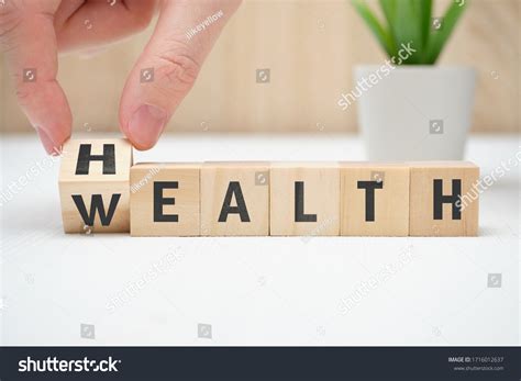 Concept Health Wealth On Wooden Block Stock Photo 1716012637 Shutterstock