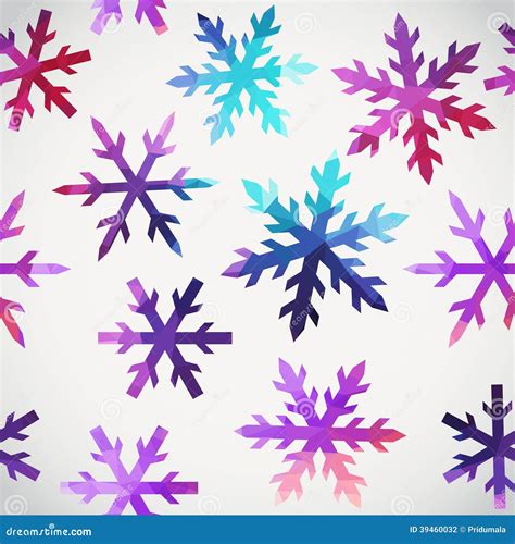 Snowflakes Pattern Abstract Snowflake Of Geometric Shapes Chri Stock