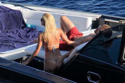 Michelle Hunziker Wearing A Thong Bikini On A Yacht In Elba Porn Pictures Xxx Photos Sex