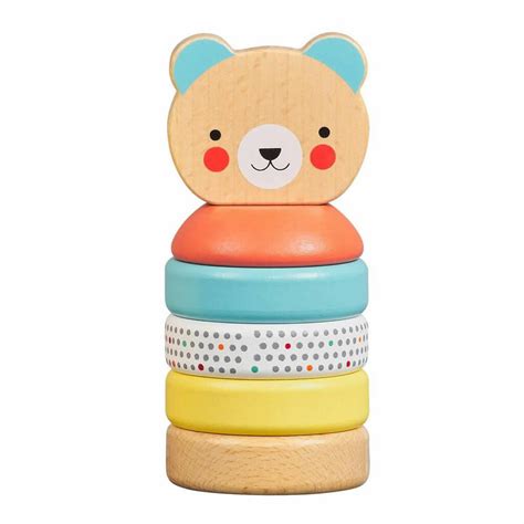Happy Bear Wooden Stacking Toy By Little Baby Company