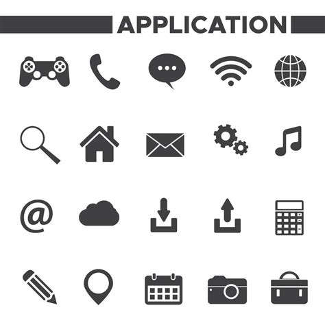 Set Of Application Icons 1222846 Vector Art At Vecteezy