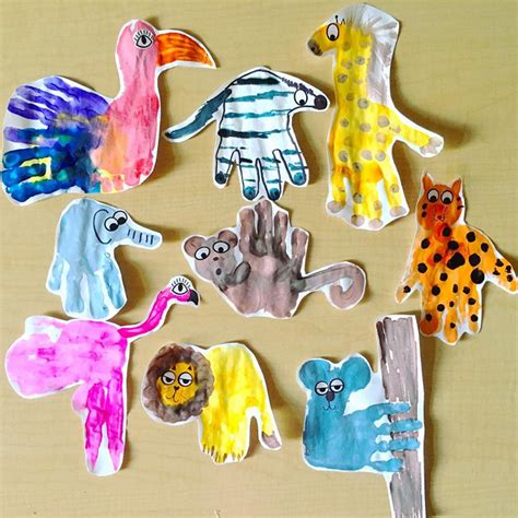 Wild Animal Handprint Crafts Crafty Morning