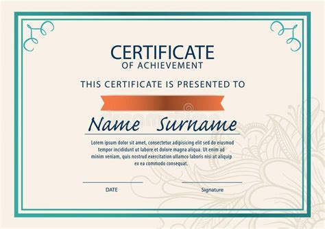 Certificate Templatediplomaa4 Size Stock Illustration In New Certificate T Certificate