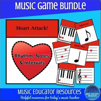 Print off and laminate the valentine's day note hearts below. Music Heart Attack Game Bundle by Music Educator Resources ...
