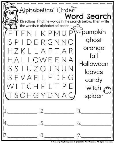 Halloween Word Search For 2nd Grade Dorwq