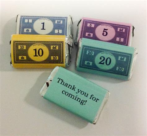 Maybe you would like to learn more about one of these? 50 Monopoly Money Game Night Mini Candy Bar Wrappers | Etsy | Monopoly themed parties, Monopoly ...
