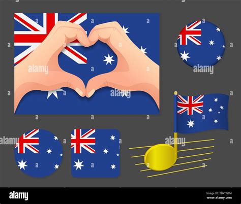 Australia Flag Icon National Flag Of Australia Vector Illustration