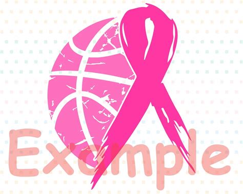 Basketball Tackle Breast Cancer Svg Awareness Ribbon Svg Play Etsy