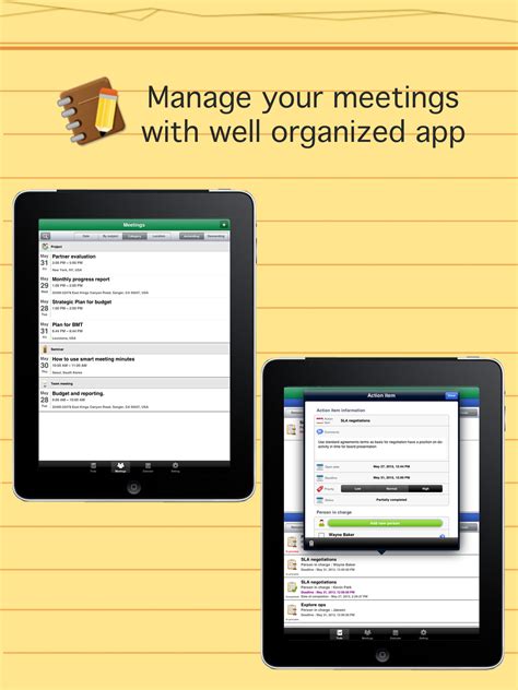 Finding and scheduling meeting times with your clients or prospects is probably one of the least glamorous aspects of an advisory practice. Smart meeting minutes Basic - Schedule check list App ...