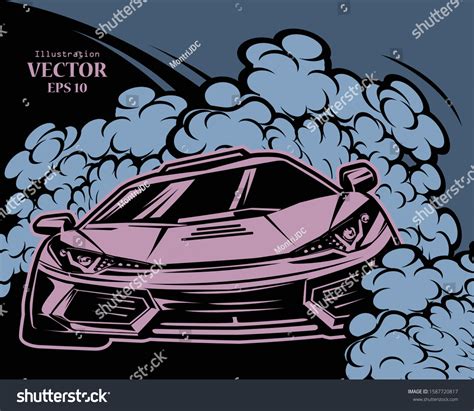 Sport Car Vector Illustration Drift Show Stock Vector Royalty Free