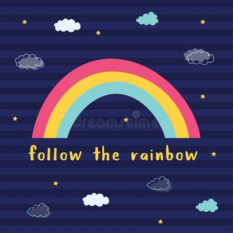 Follow The Rainbow Funny St Patrick S Day Stock Vector Illustration