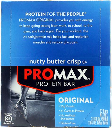 Promax Gluten Free Protein Bar Nutty Butter Crisp 12 Bars