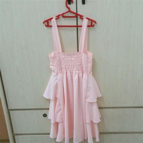 Baju Peach Dress Import Bangkok Fesyen Wanita Pakaian Wanita Gaun