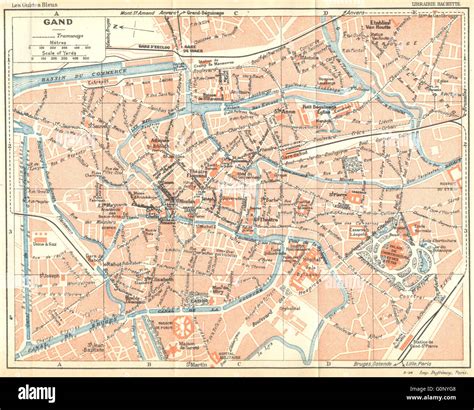 Belgique Gand Gand Plan De La Ville Ville Ville Carte Map 1924